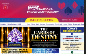 23rd HCL INTERNATIONAL BRIDGE CHAMPIONSHIP-Bulletin 7