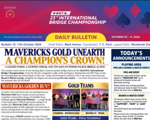 23rd HCL INTERNATIONAL BRIDGE CHAMPIONSHIP-Bulletin 10